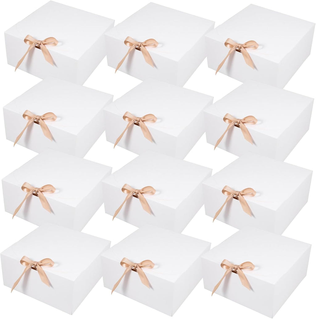12pcs White Clamshell Gift Boxes with Lid for Weddings