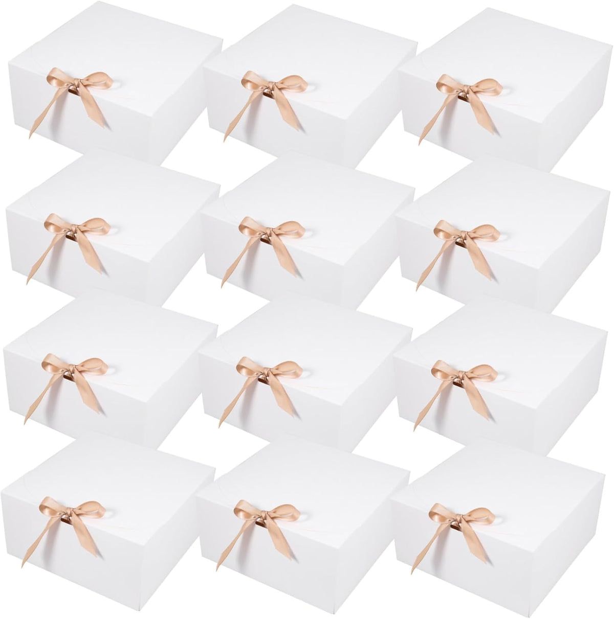 12pcs White Clamshell Gift Boxes with Lid for Weddings
