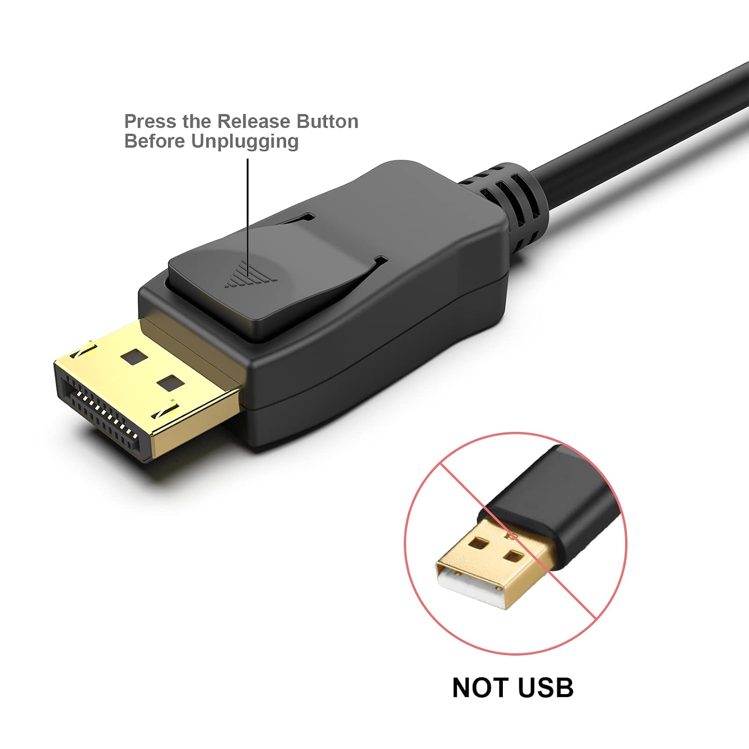 4K DisplayPort to HDMI 6 Feet Cable, Uni-Directional DP 1.2 Computer to HDMI 1.4 Screen Gold Plated Cord for Lenovo