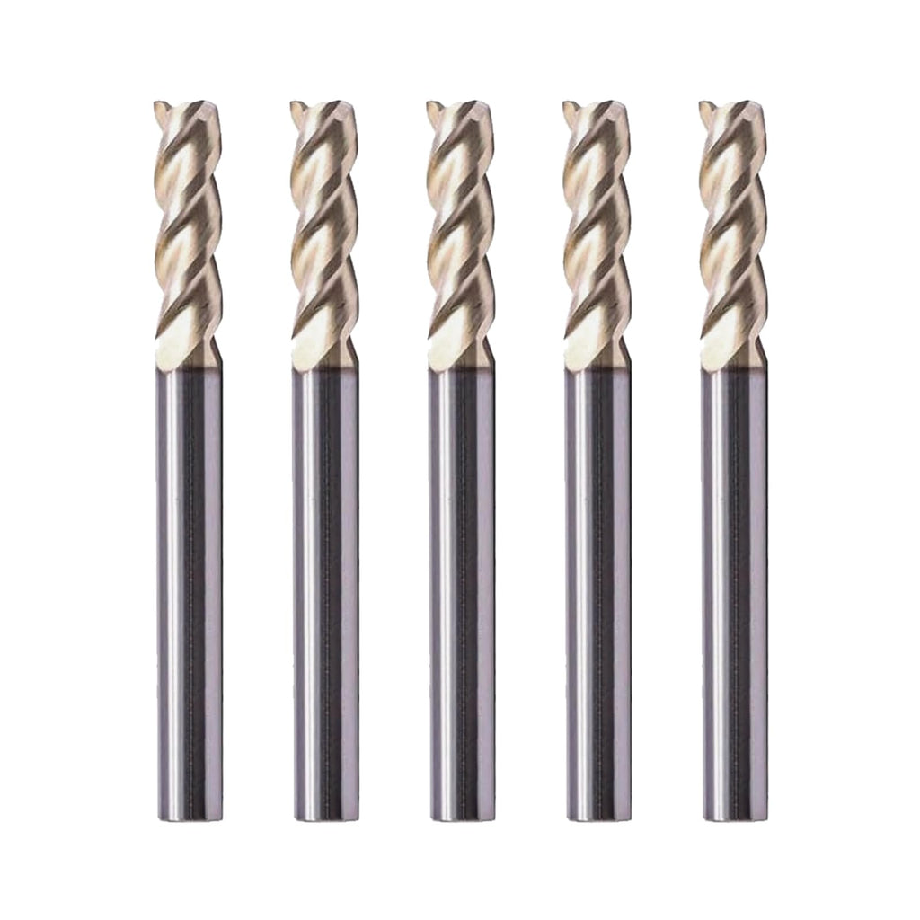 NZ 3 Flute 1/8" Solid Carbide Square End Mill ZrN Coated, 5Pcs