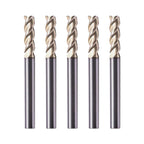 NZ 3 Flute 1/8" Solid Carbide Square End Mill ZrN Coated, 5Pcs