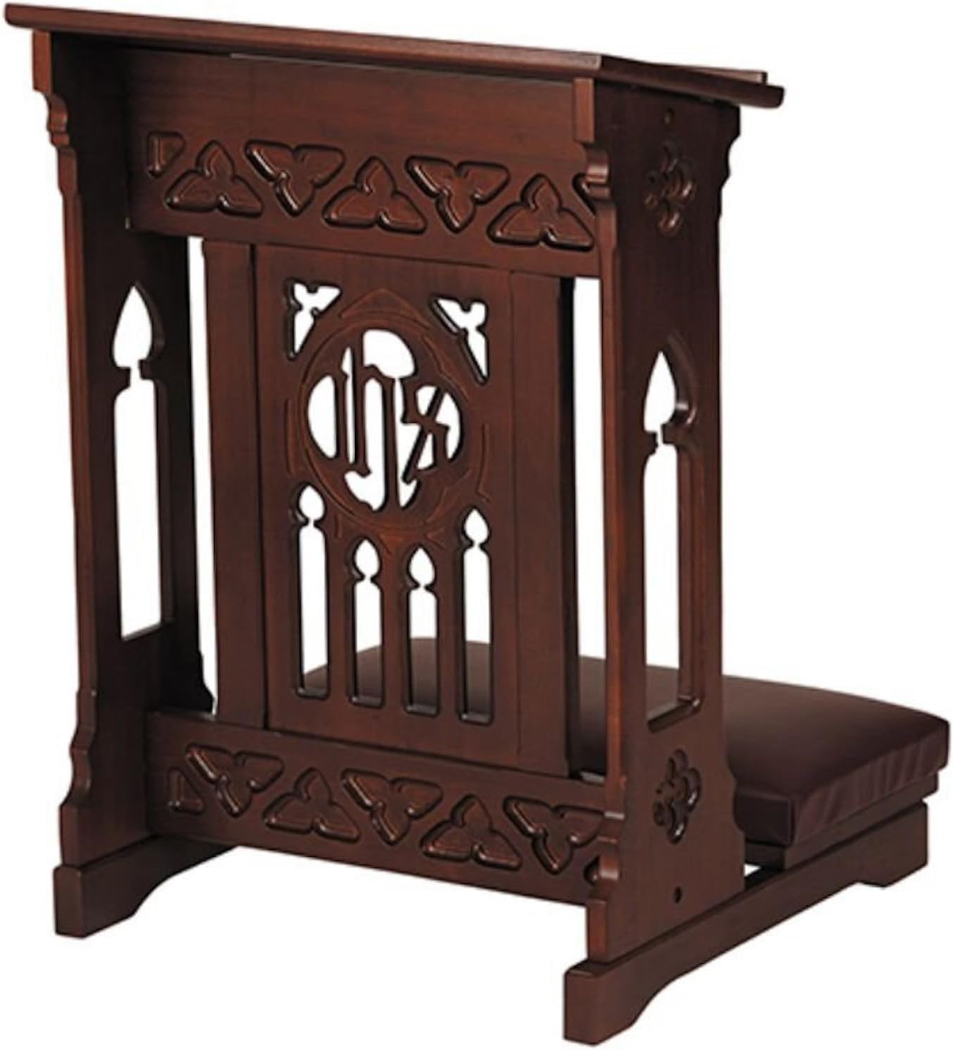 Solid Maple Folding Padded Kneeler, Walnut, Florentine