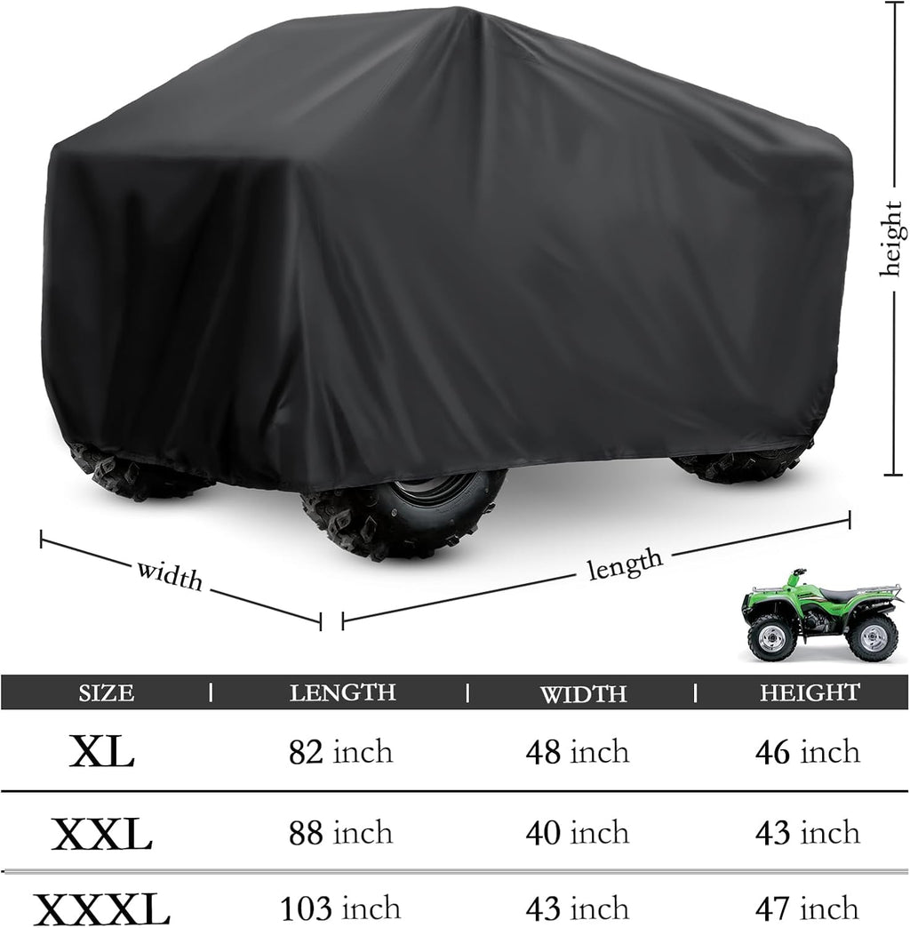 ATV Cover 210D Oxford Fabric Protection Against Water, UV, Wind | Quad Cover for Can-am, Suzuki, Kawasaki, Honda