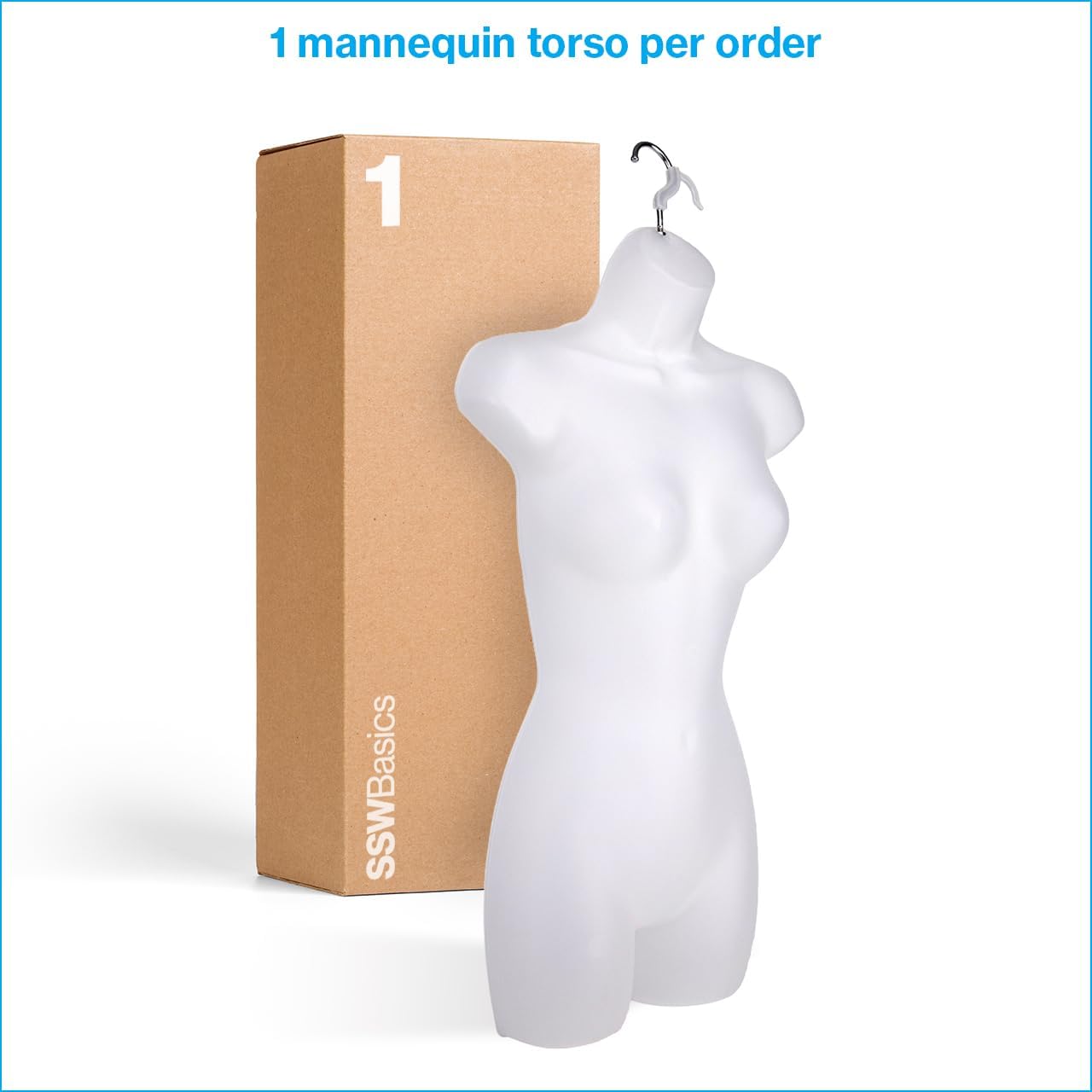 Female Mannequin Torso - Fits Women’s Sizes 5-10 - Molded, Shatterproof &