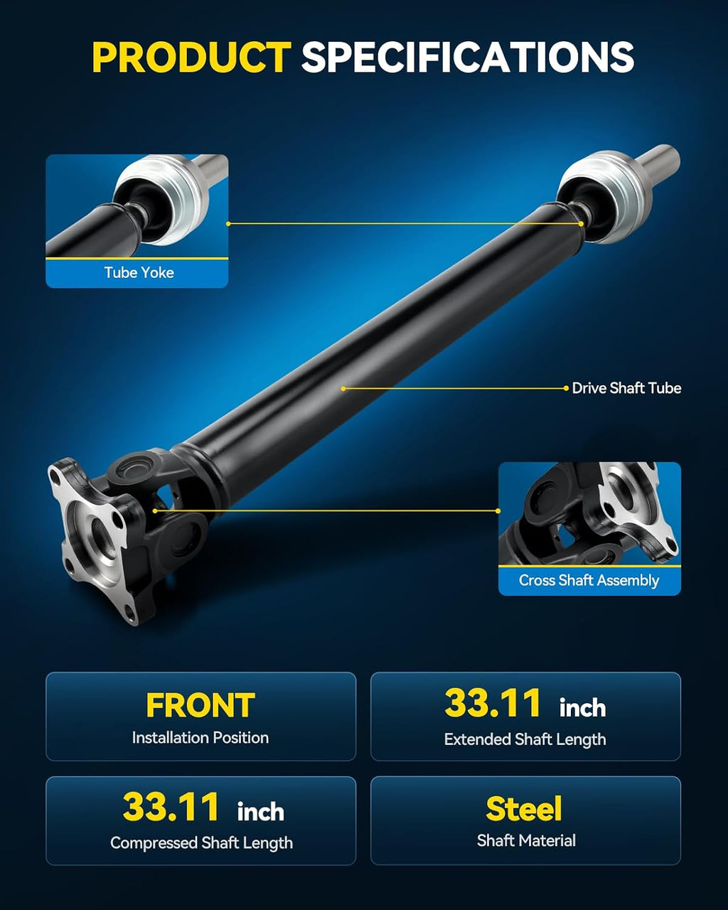 PHILTOP Front Drive Shaft Assembly to fit Ram