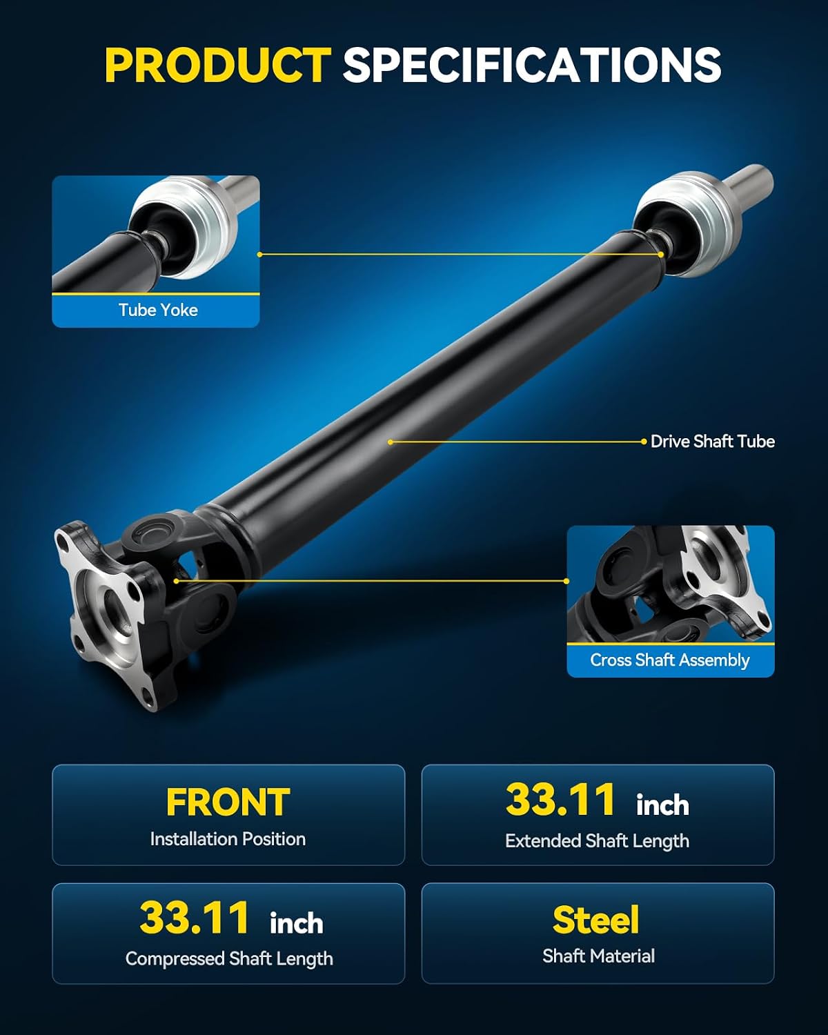 PHILTOP Front Drive Shaft Assembly to fit Ram