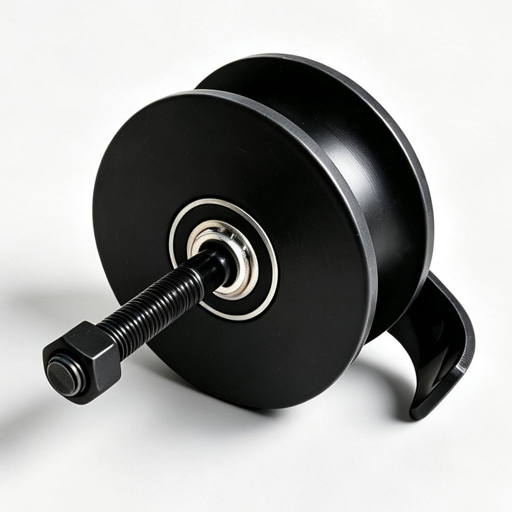 5" Nylon Sliding Track Rollers Hardware, Rear Pipe Track Wheels for 1-5/8" Pipe Track, Sliding Gate Rollers for Chain Link Sliding Gates, Black, 2pcs