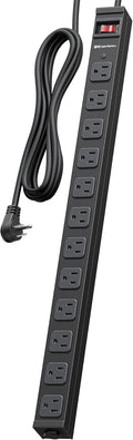 [ETL Certified] Cable Matters 12-Outlet Surge Protector Power Strip, 8ft | Wall-Mountable, Metal, 2100J, 15A Circuit