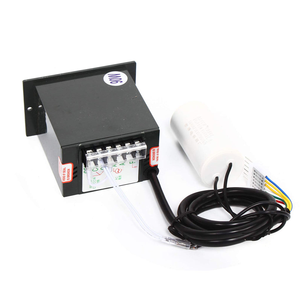 90W AC 110V Gear Motor Electric Single-Phase + Variable Speed Adjustable Controller 0-27 RPM, Reduction Ratio 1:50 (50K)
