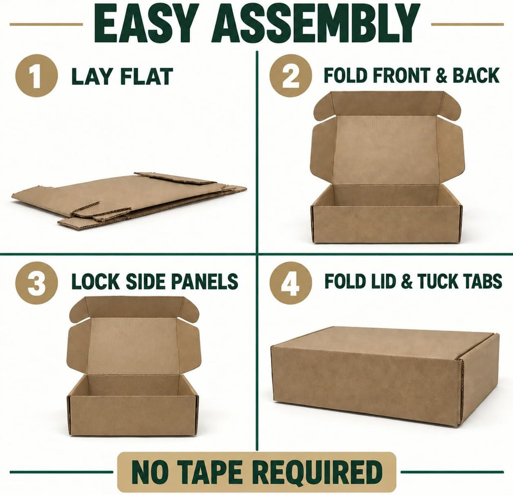Commercial 32 ECT Shipping Mailer Boxes, 10"x7"x3", 25 Pack