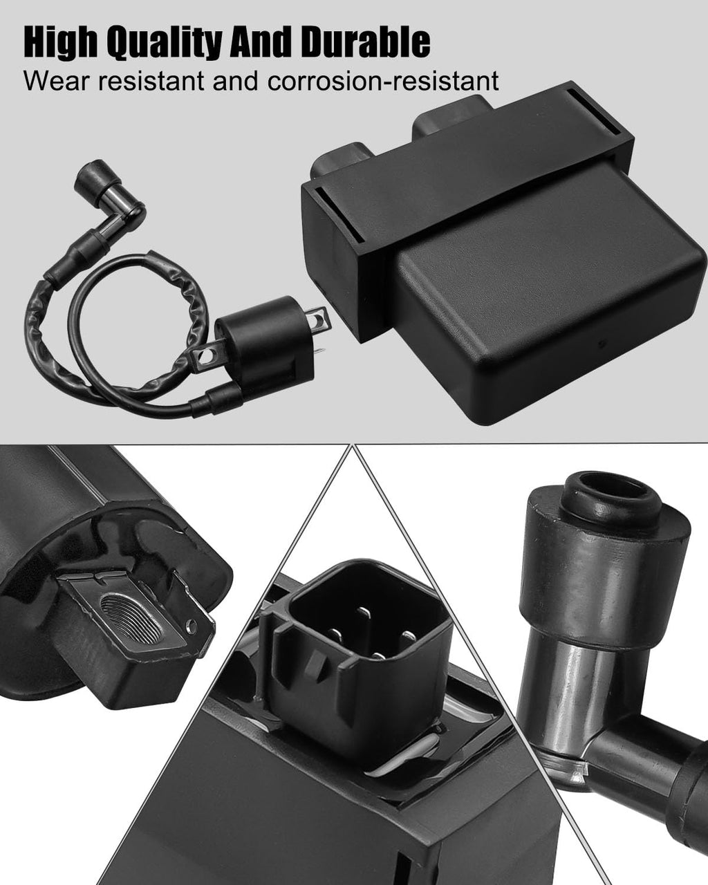 Ignition Coil & Spark Plug & CDI Box Kit Fit for Yamaha Raptor 50 YFM50R
