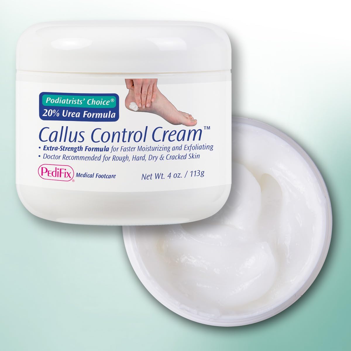 Podiatrists' Choice 20% Urea Callus Control Foot Cream, 4 oz | Extra-strength 20% urea exfoliates and moisturizes