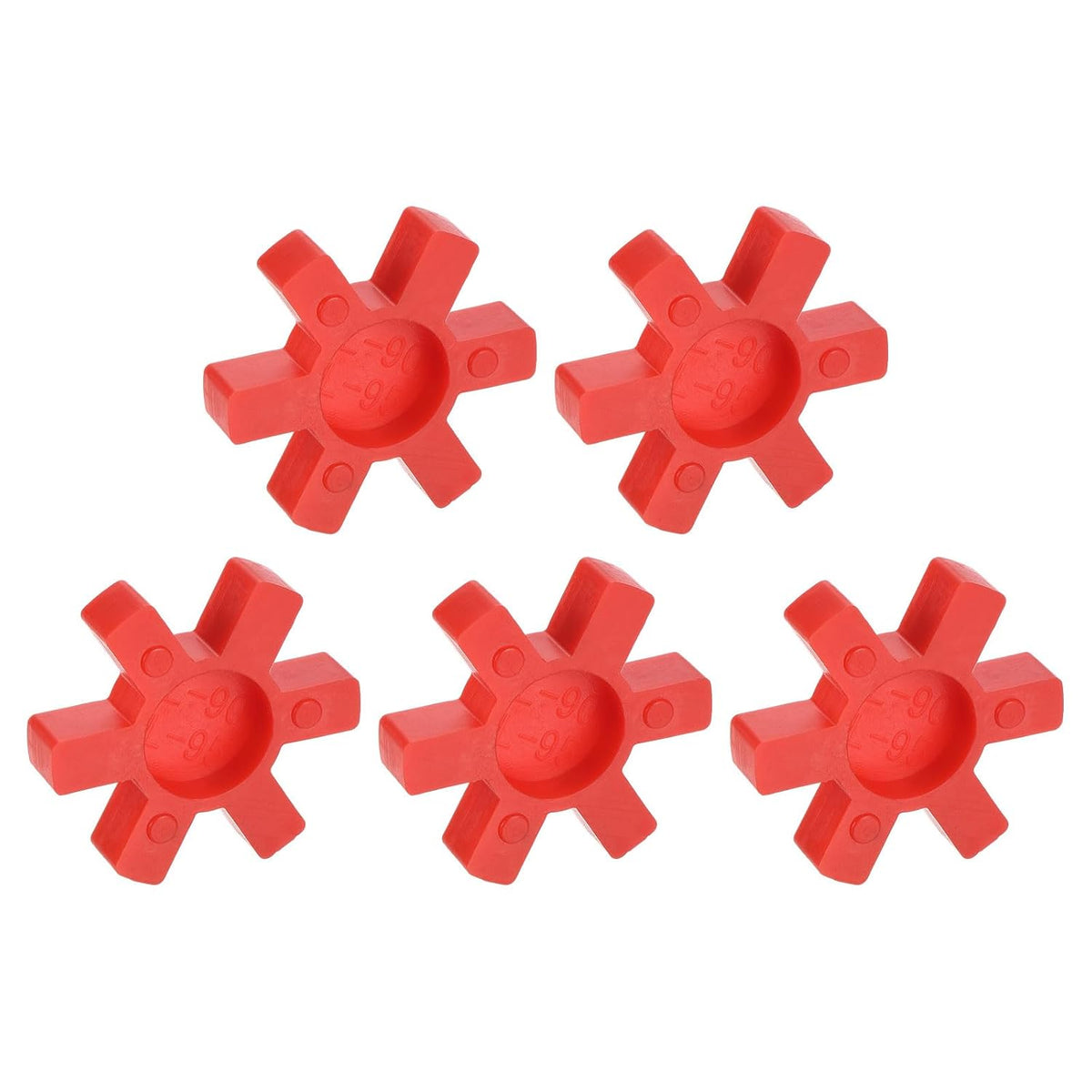 uxcell 5pcs L90 Jaw Coupling Insert, Urethane Flexible Solid Type Jaw Coupling Center Insert for L Jaw Coupling L-Jaw Coupler Set, Red