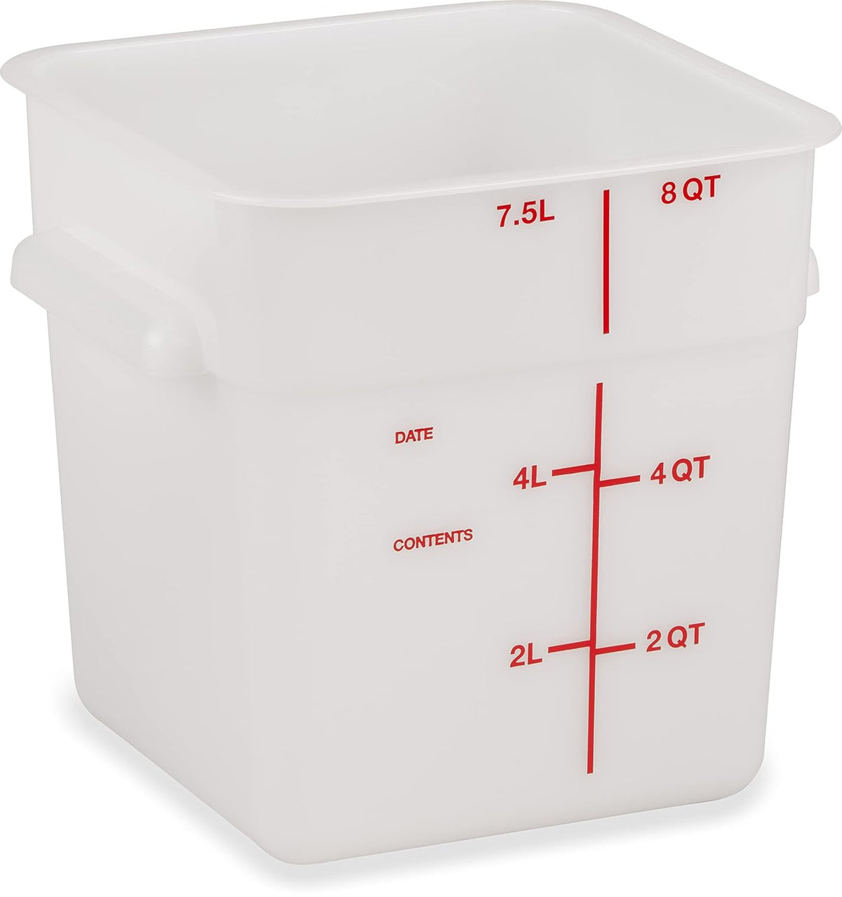 Squares Square Food Storage Container with Stackable Design for Catering, Buffets, Restaurants, Plastic, 8 Quarts, White