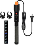 200Watt Aquarium Heater for 25-50 Gallon Fish Tank, Adjustable Submersible Heater Thermostat with Thermometer Strip