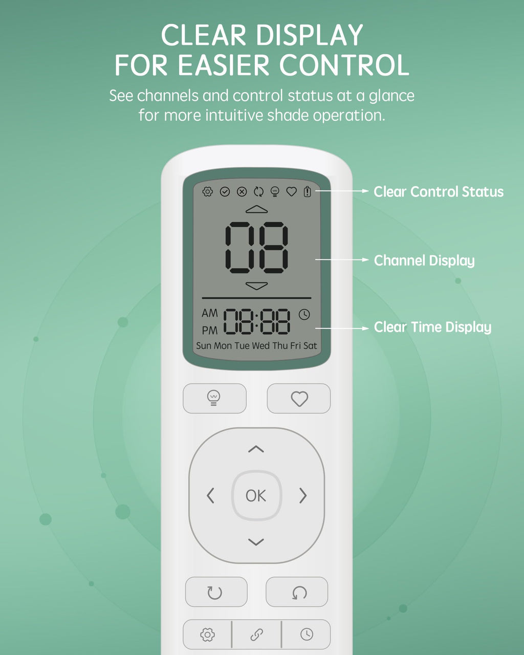 Yoolax 16-Channel EaseOne Remote, Works with All Yoolax Motorized Shades