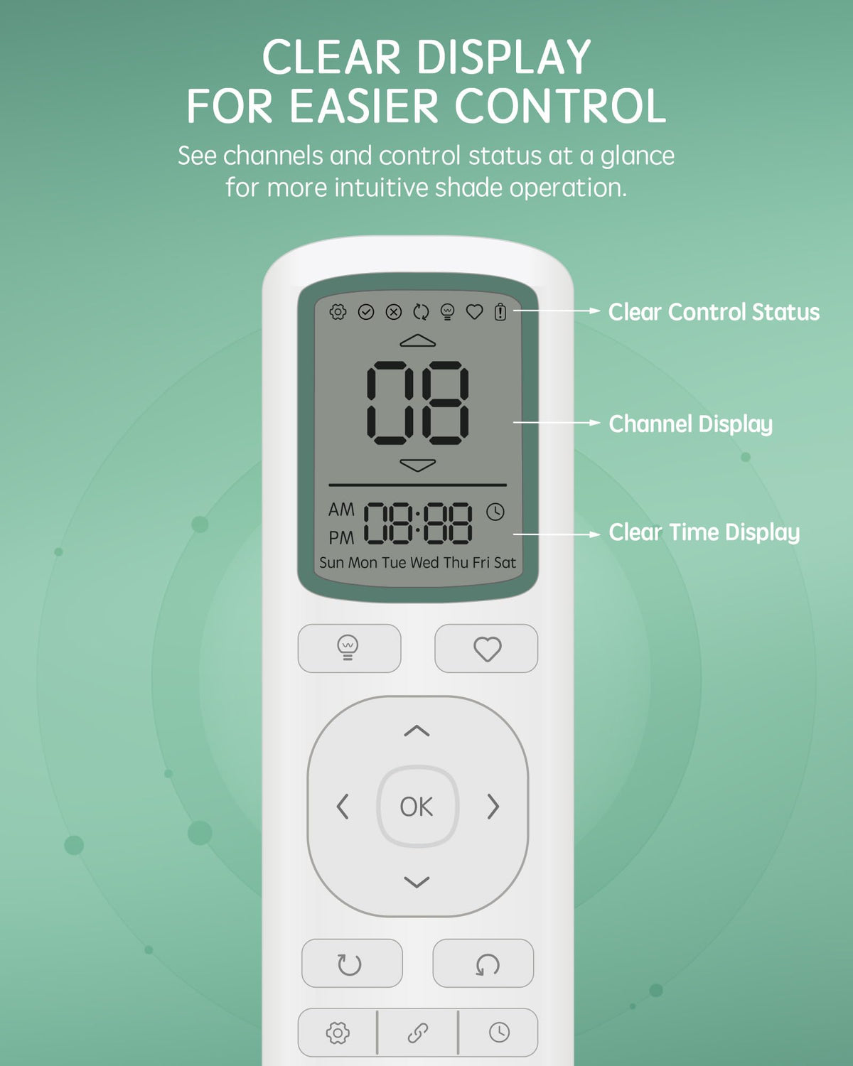 Yoolax 16-Channel EaseOne Remote, Works with All Yoolax Motorized Shades