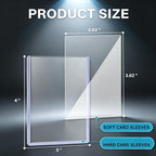 600 Card Protector Set, 300 Hard Plastic Card Sleeves and 300 Soft Sleeves
