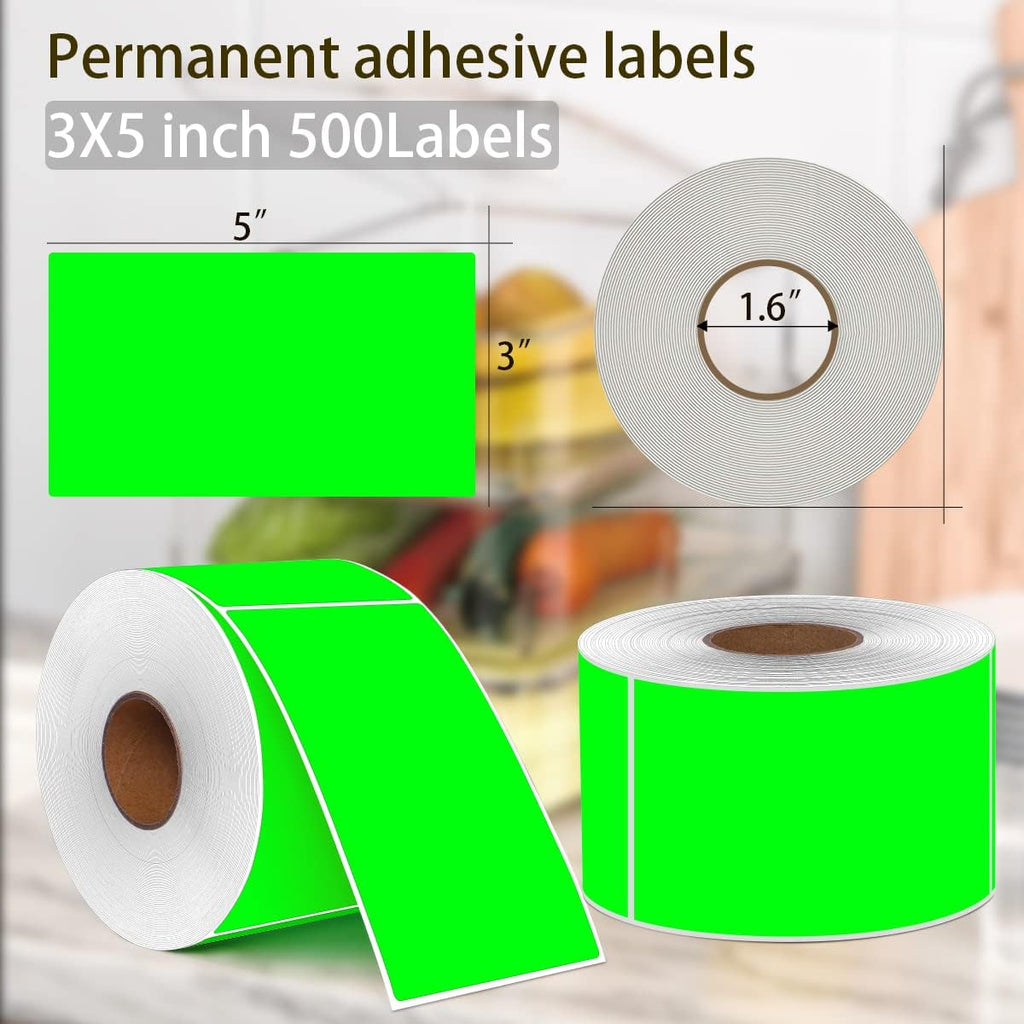 3 X 5 Inch Rectangle Adhesive Color Coding Stickers,Square Inventory Label Stickers -500Per Dispenser Box