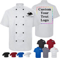 Chef Coat Personalized Name Logo Text Custom Chef Jackets with Pockets Chef's Hat Unisex Work Shirt for Men Women