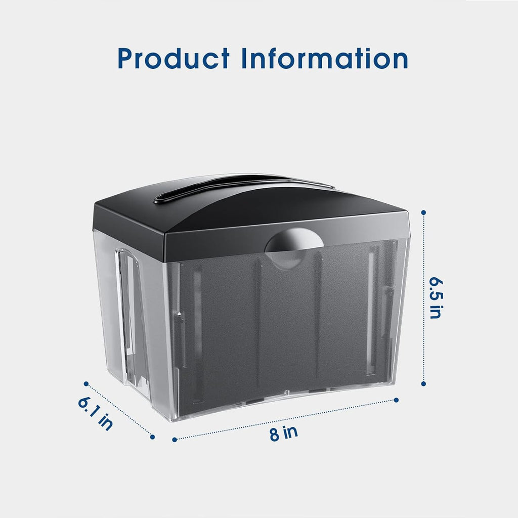 Tabletop Napkin Dispenser Black 8"x6.1"x6.5"
