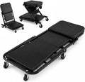 36" 3-in-1 Folding Z Mechanic Creeper with 6 Swivel Wheels, Black