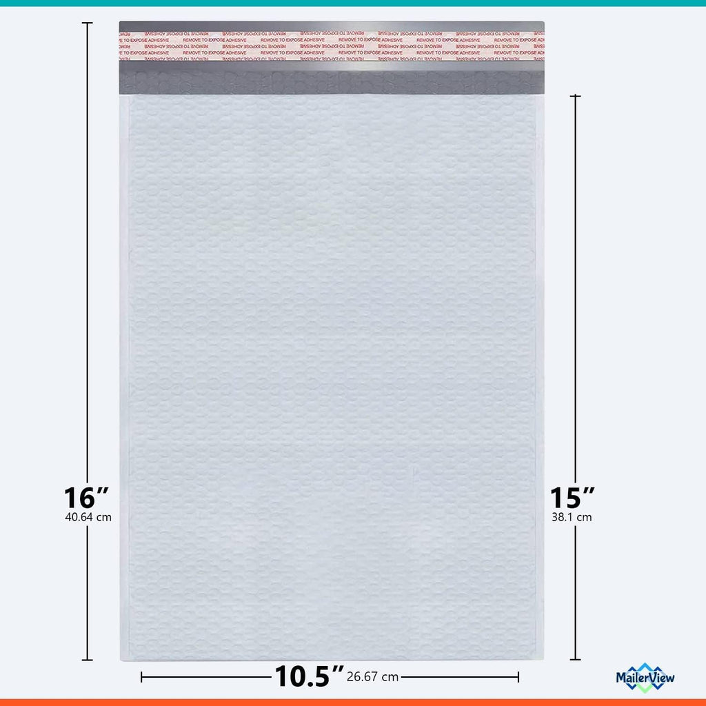 Bubble Mailers 10.5x16, Self Seal Poly Padded Envelopes #5, 100 Pack Bulk