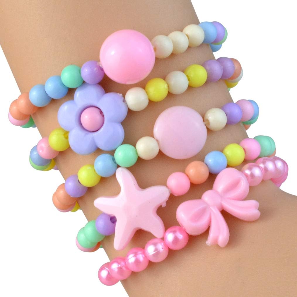 20Pcs Princess Necklace Bracelet Set, Teenager Costume Jewelry Play Jewelry for Women Dress Up Pretend Play Party Favors