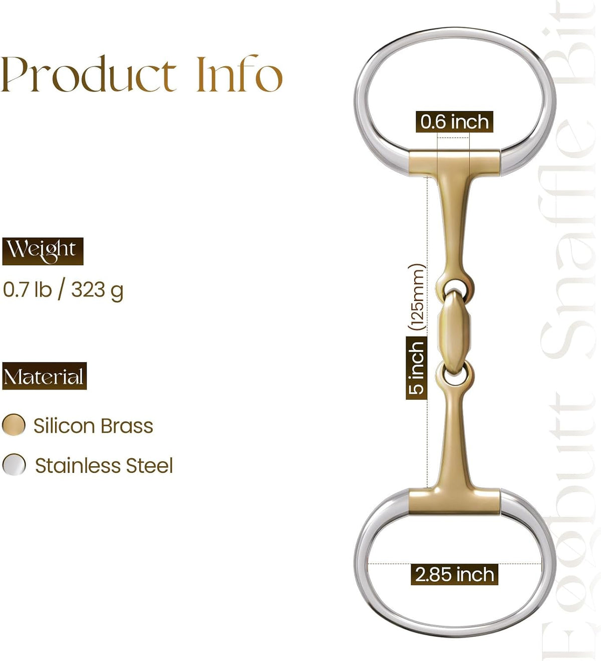Horse Bit, Stainless Steel Equestrian Bit 5inch & 5-1/4inch