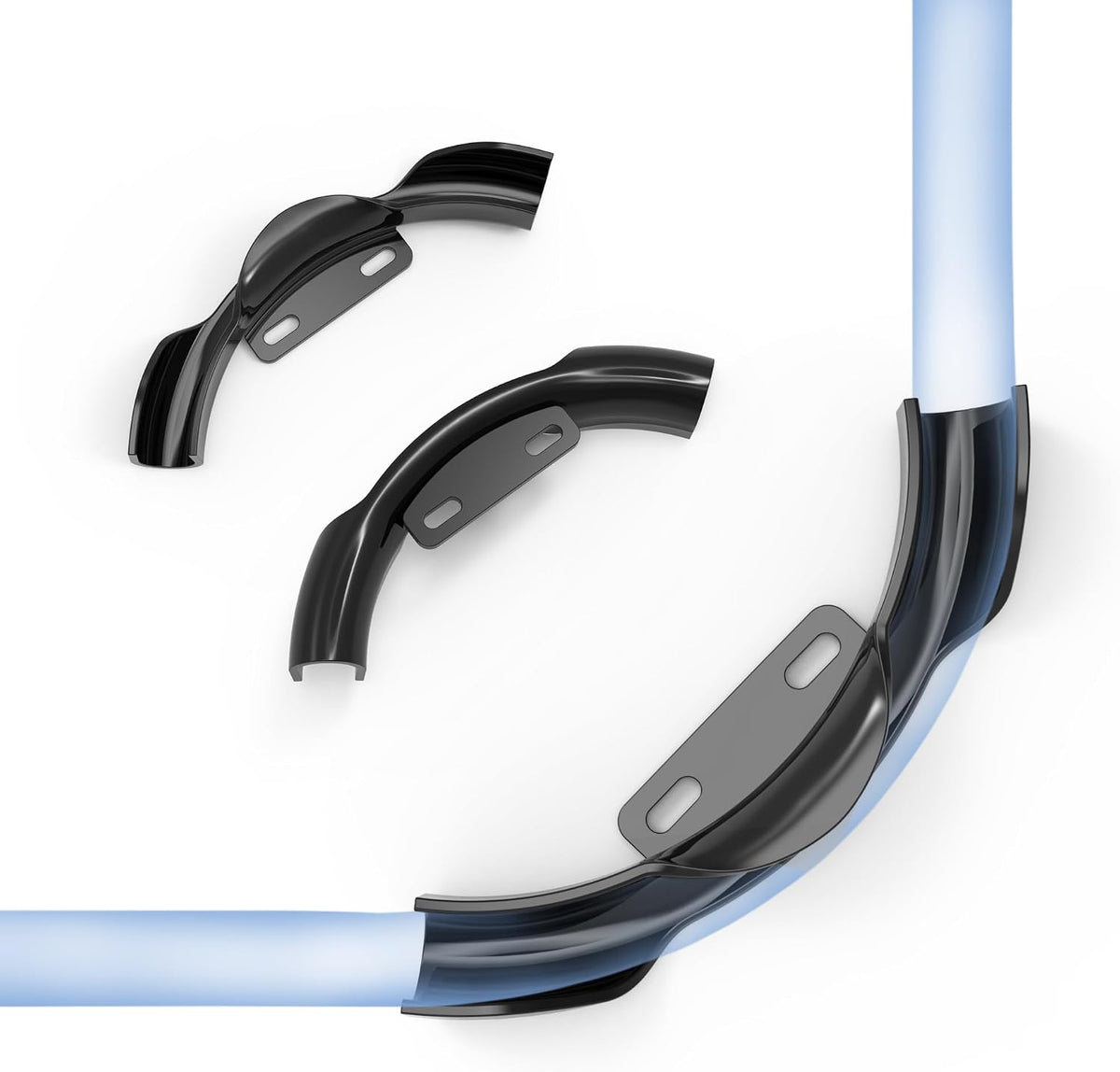 (Pack of 5) Topaipe 1 Inch PEX Poly 90 Degree Bend Support, Black