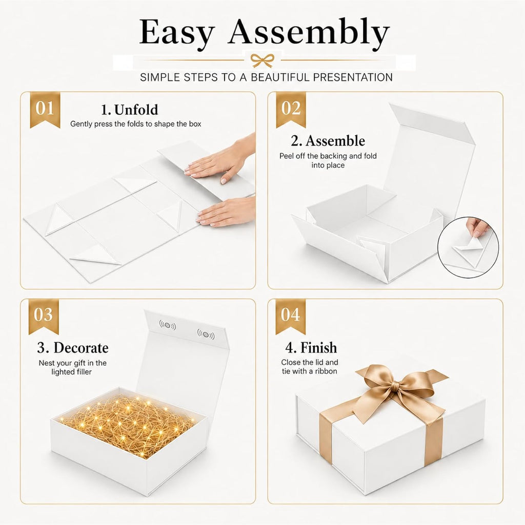 White Gift Box, 13x10x5'' Gift boxes for Presents with Lids