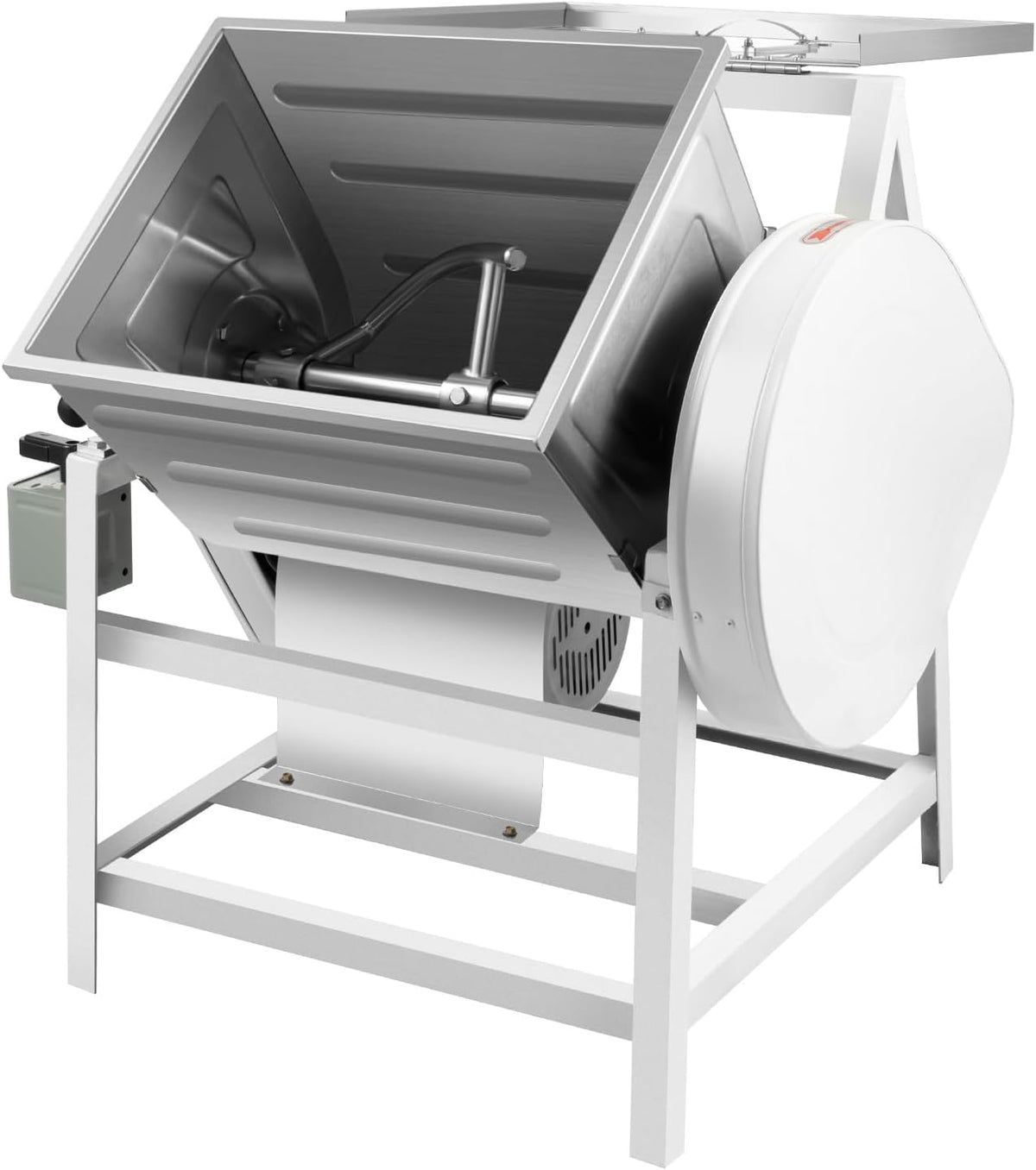 30Quarts Commercial Dough Mixer, 800W Electric Flour-mixing Machine, 110V Double Belts 1.5mm Mixing Container Wall