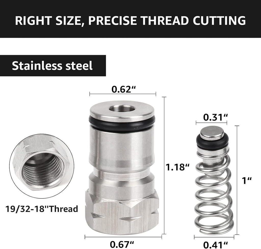 2 Pairs Ball Lock Keg Post – Homebrew Gas & Liquid Corny Keg Connectors | Stainless Steel, Standard 19/32"-18 Thread