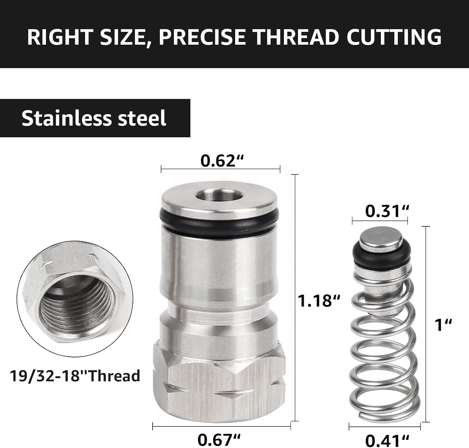 2 Pairs Ball Lock Keg Post – Homebrew Gas & Liquid Corny Keg Connectors | Stainless Steel, Standard 19/32"-18 Thread