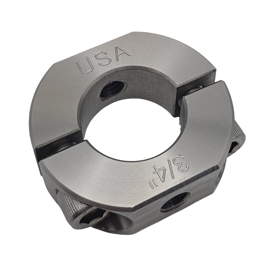 – 0.75" Bore Diameter – Mountable Clamping Two Piece Shaft Collar - 303 Stainless Steel (1 Pack)