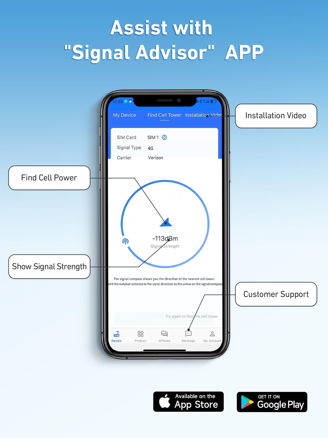 Cell Phone Signal Booster for Car, Truck and SUV | Boosts Signal for All U.S. Carriers on Band 2, 4, 5, 12, 13 and 17