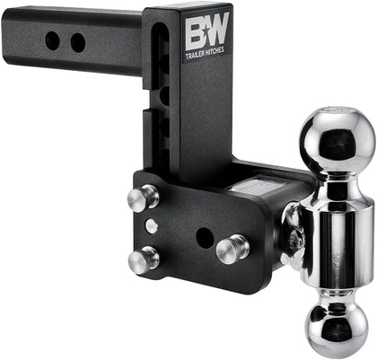 Trailer Hitches Tow & Stow Adjustable Trailer Hitch Ball Mount - Fits 2" Receiver, Dual Ball (2" x 2-5/16"), 5" Drop