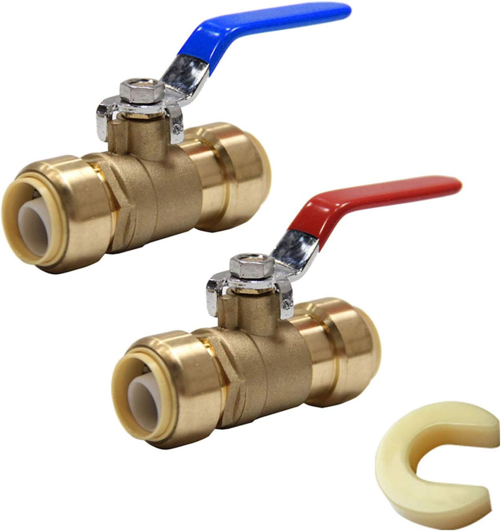 2Pcs EFIELD 1/2 Inch Push-Fit Full Port Ball Valve(PF-VALVE001-2)