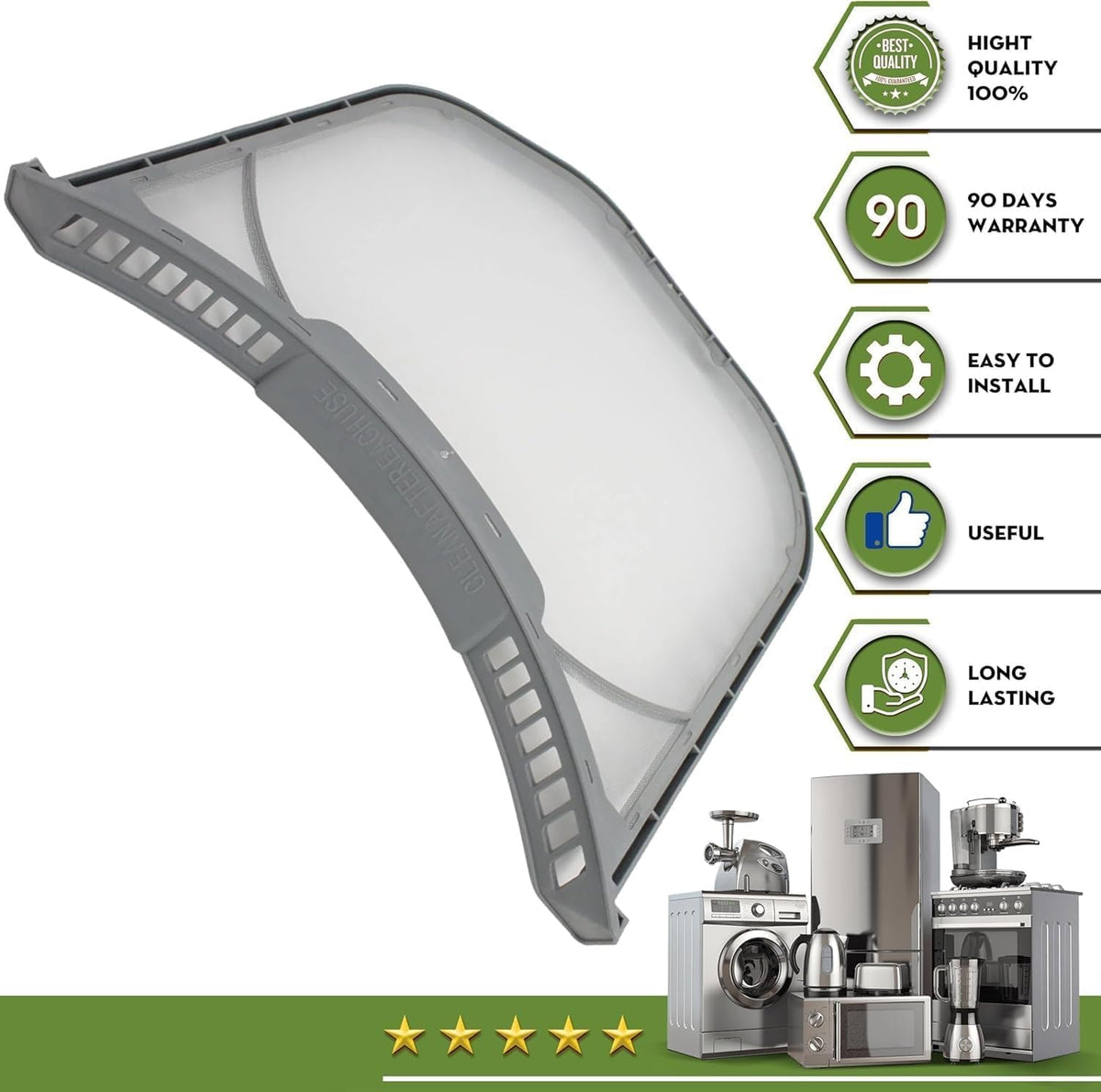 2PC Stainless Steel Dryer Lint Filter for LG DLE3050W DLE3400W DLGX3901B