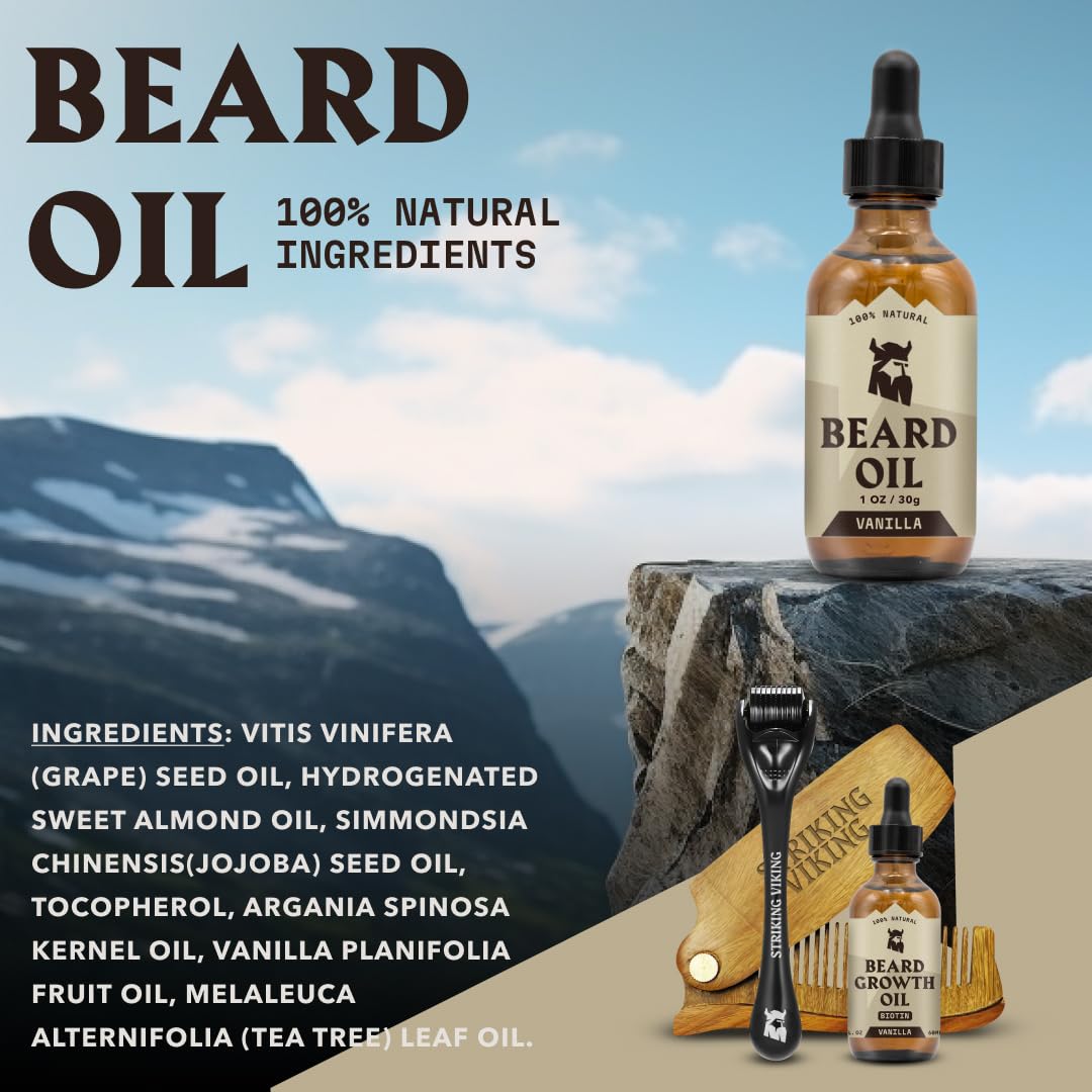 Beard Oil and Balm - Leave in Beard Conditioner - Tames, Styles, Softens, and Moisturizes Beards and Mustache - Made