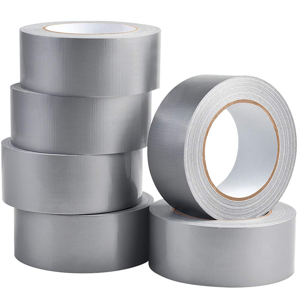 Silver Gray Duct Tape, 1.88 Inches Width x 35 Yard, 6 Rolls