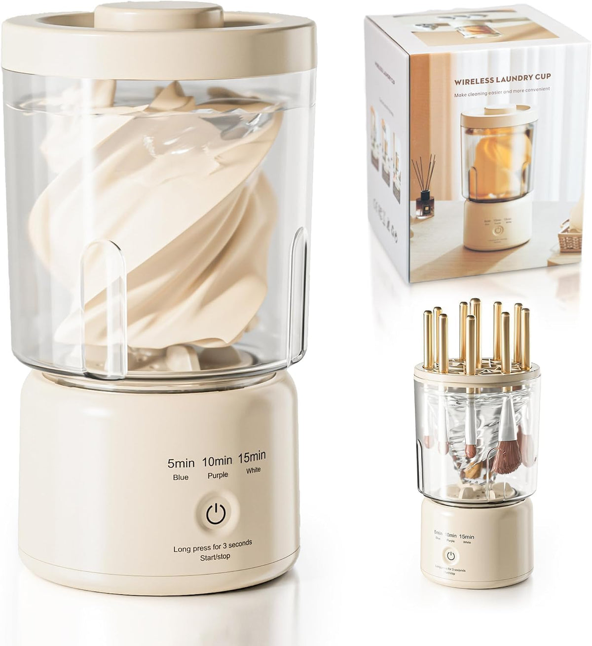 Portable Mini Washing Machine, Rechargeable Underwear Washing Machine Makeup Brush Cleaner Machine Small Clothes Mini