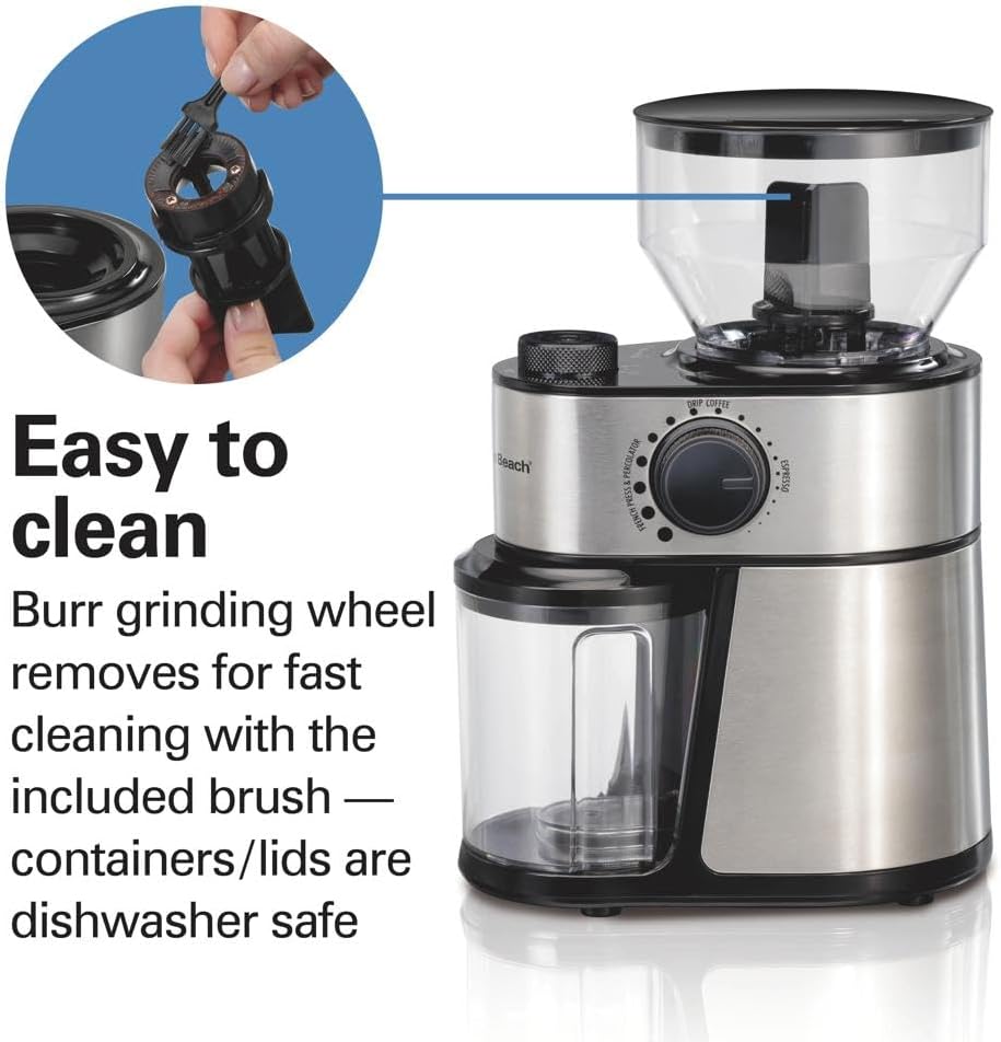 Electric Burr Coffee Grinder with Large 16 oz. Hopper | 18 Grind Settings For Espresso To French Press Coffee | Makes