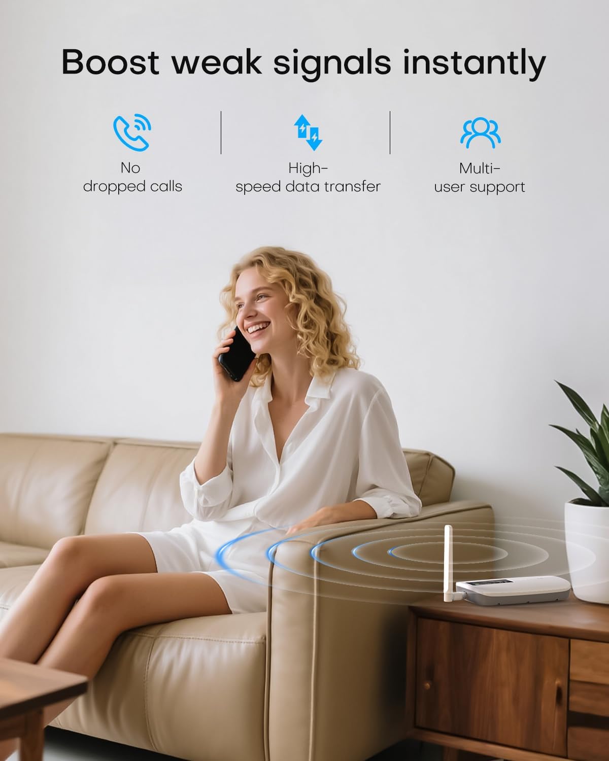 Cell Phone Booster for Home Office | Boosts 5G & 4G LTE | Cell Phone Signal Booster for All U.S. Carriers-Verizon