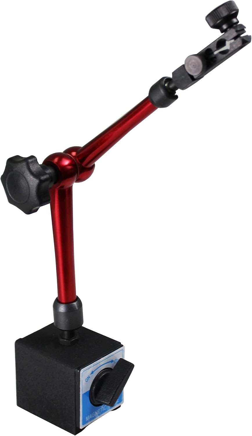 HFS (R) 132lbs/60kg Max Pull Clamping Hole Diameter 8mm Magnetic Base Adjustable Metal Test Indicator Holder Digital Level 14" - Tool Stand