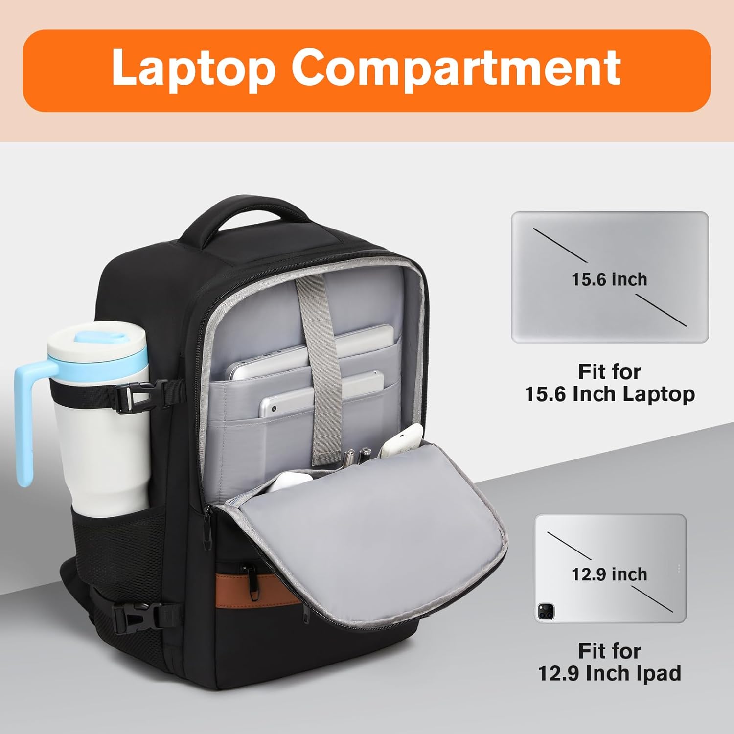 Smart Suitcase-style Laptop Backpack, 25L / 35L Practical Travel Bag for Work, Leisure & Flight, Luggage-Style