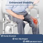 Adjustable Width & Height Raised Toilet Seat with Handles