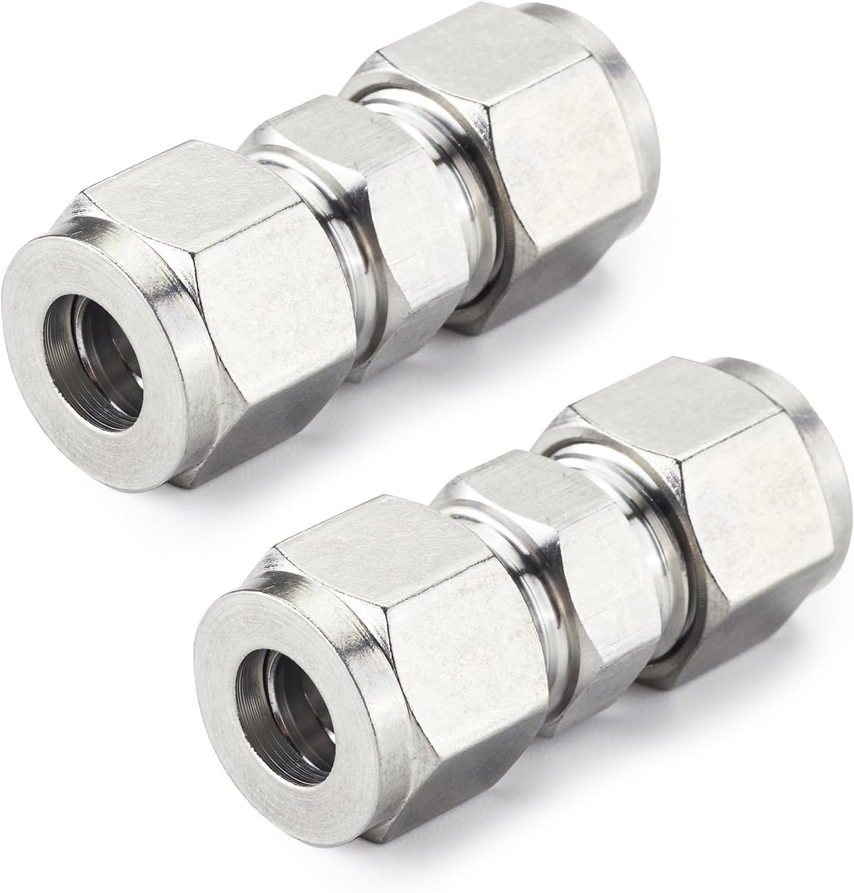 Yoebor 304 Stainless Steel Compression Union 6mm OD x 6mm OD Coupling 2pc