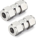 Yoebor 304 Stainless Steel Compression Union 3/8" OD x 3/8" OD Coupling 2pc