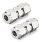 Yoebor 304 Stainless Steel Compression Union 1/8" OD x 1/8" OD Coupling 2pc